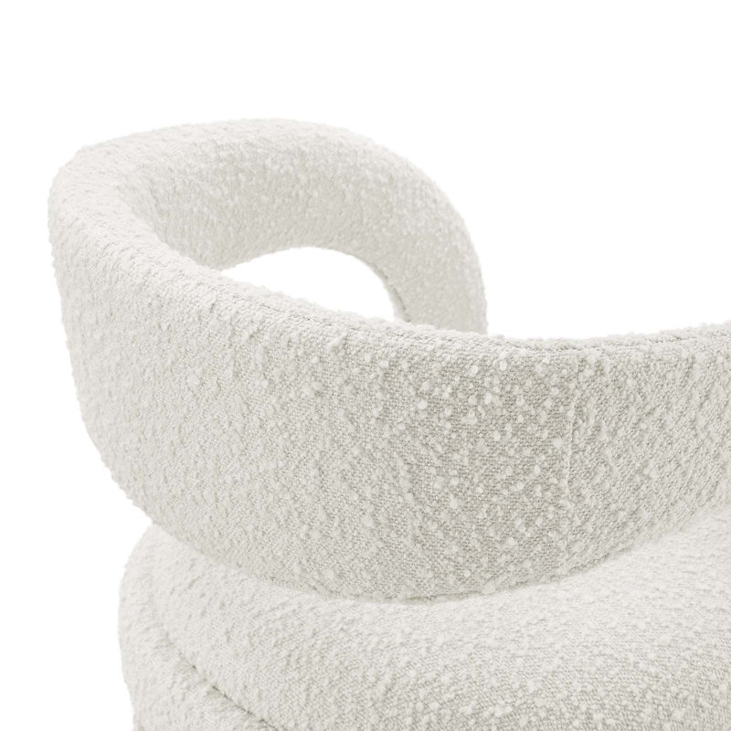 Modway Pinnacle Upholstered Stool, Counter Stool (24.5" Seat Height), Silver, Ivory