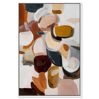 "Taupe Shell Intermix I", reproduction d'art sur toile par Art Remedy, cadre blanc, 24 x 36