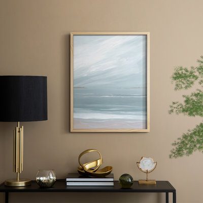 Aqua Soft Shores I, reproduction encadrée - bois massif