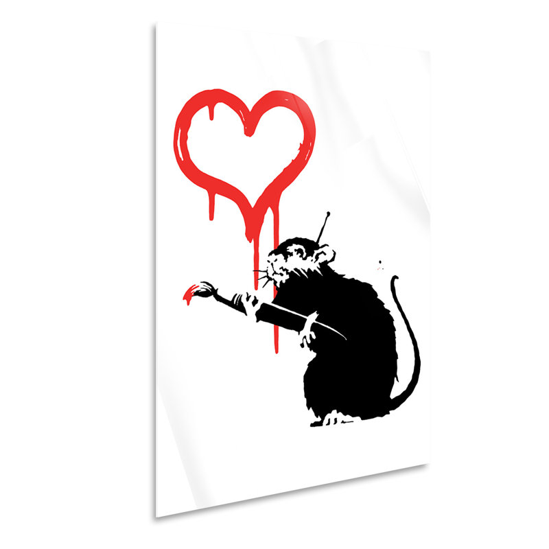 Love Rat by Banksy - No Frame Print on Plastic / Acrylic, 95cm H x 65cm W