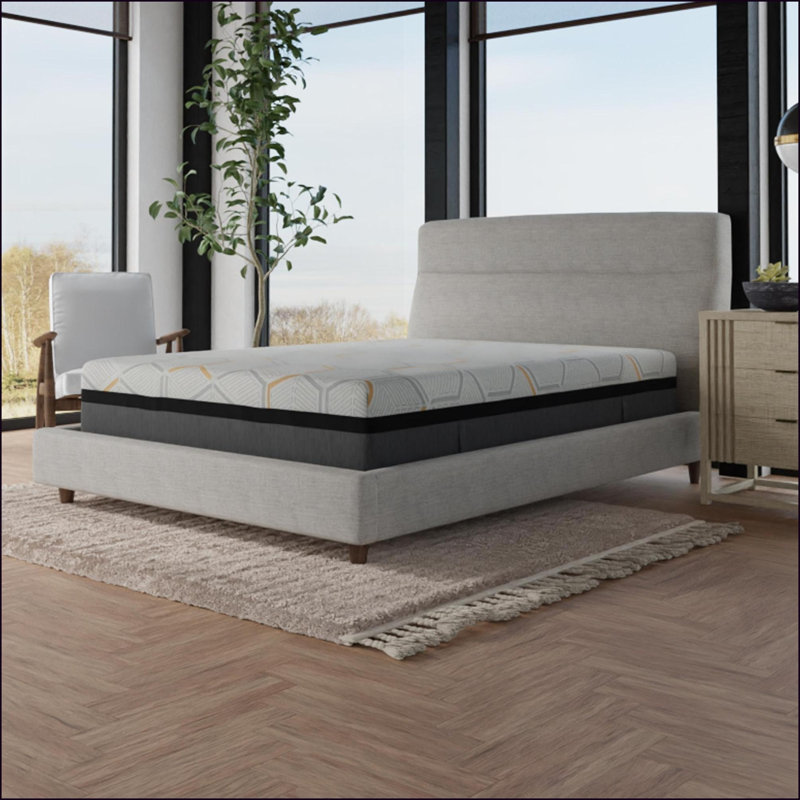 Matelas en mousse viscoélastique gélifiée hybride 14 po avec support de bord simple TG | Gris clair | Mousse