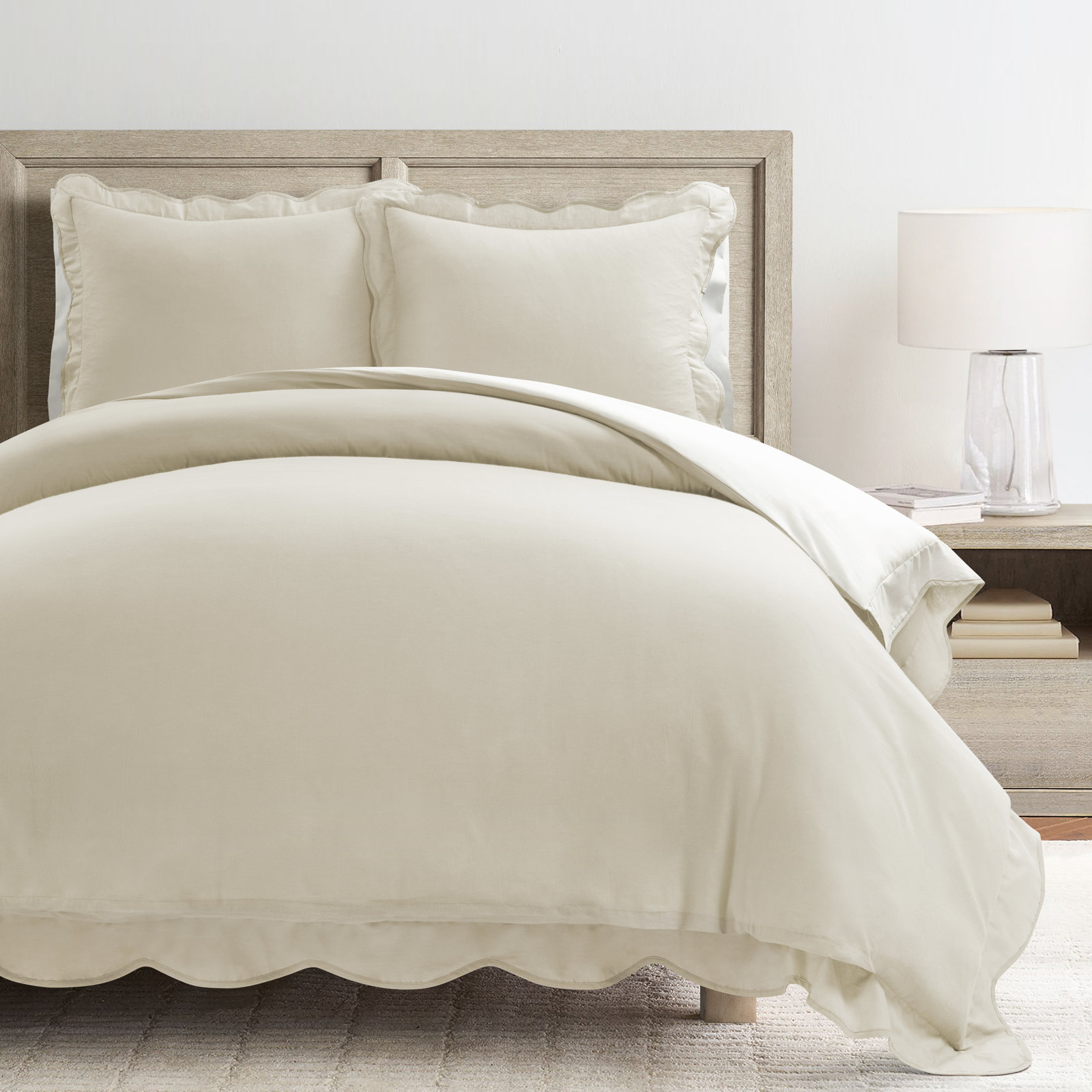 Packard Microfiber Duvet Cover Set, Beige, Queen Duvet Cover