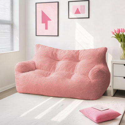 Fauteuil à billes 59 po, canapé paresseux en velours côtelé 59 po, causeuse