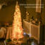 Arbre de Noël au crayon 6 pi, arbre de Noël artificiel mince avec branches réalistes et lumières DEL blanc chaud, rose-121054061-121054068