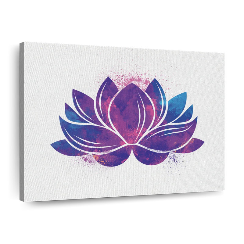" Purple Lotus Silhouette " by Boho Mama, 8" H x 10" W x 1" D