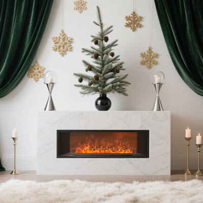 650W/1300W Electric Fireplace Heater 3D Water Vapour Fireplace Adjustable Smart Flame Electric Fire Place