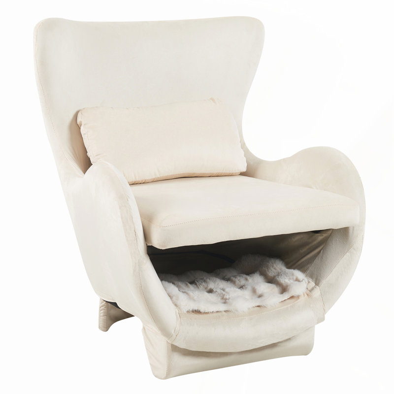 Swivel Lounge Chair, Cream White