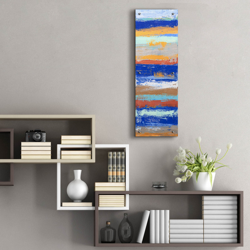«Blue and Metal 1» par Hilary Winfield, H 36 po x l 12 po x P 0,2 po