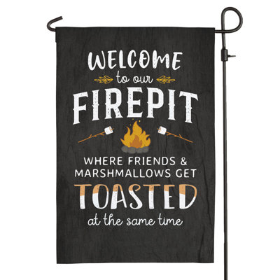 Bienvenue sur notre drapeau de jardin 17,5 x 12 po Firepit