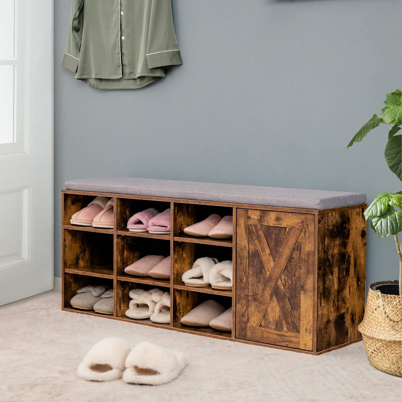Armoire de rangement pour chaussures 11 paires, Brun rustique