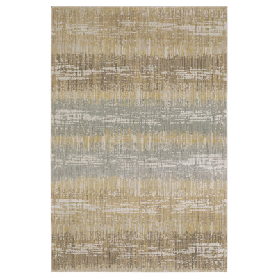 Michels Distressed Stripe Gold/ Brown Area Rug