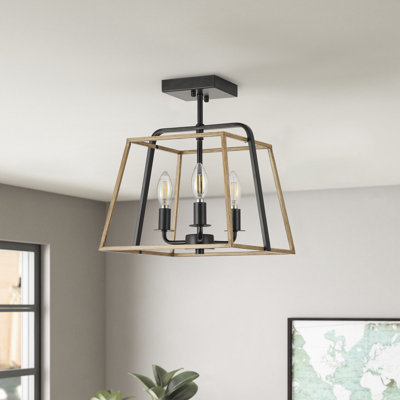 3-Matte black dimmable iron Flush mount light