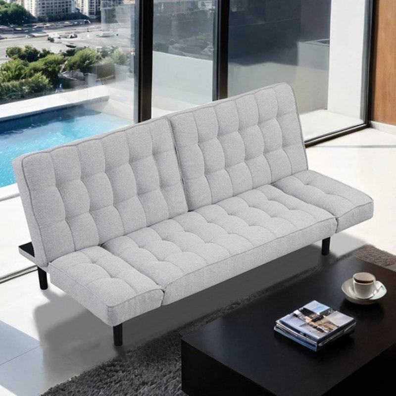 Canapé futon avec dossier capitonné Biscuit