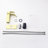 Brushed Gold Bathroom Faucet , Waterfall Spout And Single Handle Stainless Steel For Lavatory Sink Fixture Kit, With Golden Appearance Vanity-128812815
