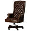Chaise de bureau traditionnelle ergonomique pivotante en leatherSoft à dossier haut capitonné-17417889