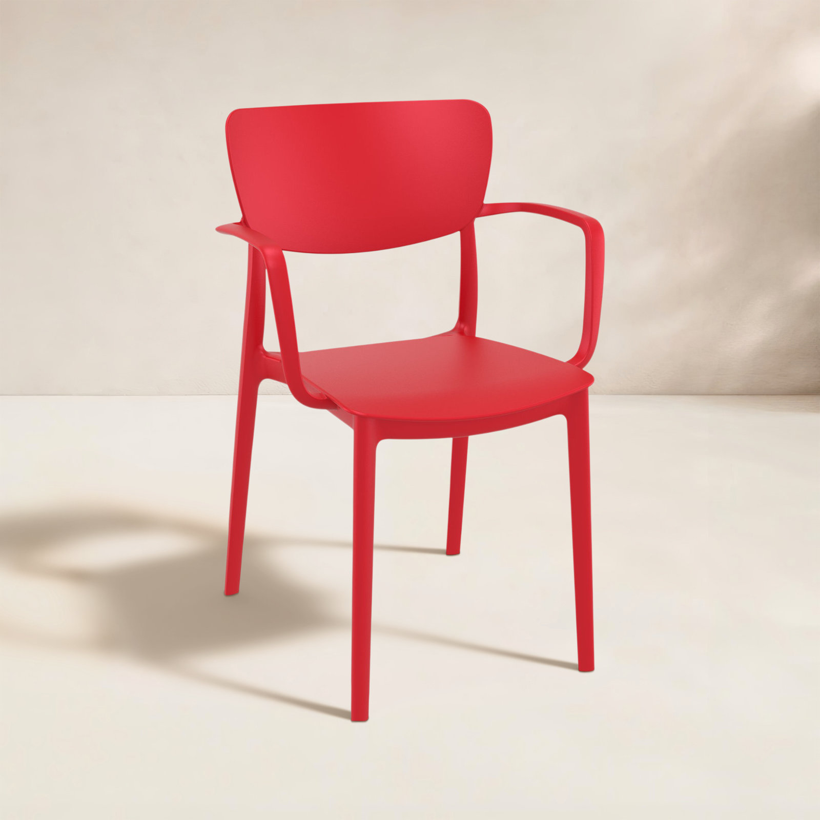 Farrah Stackable Patio Armchair, Red