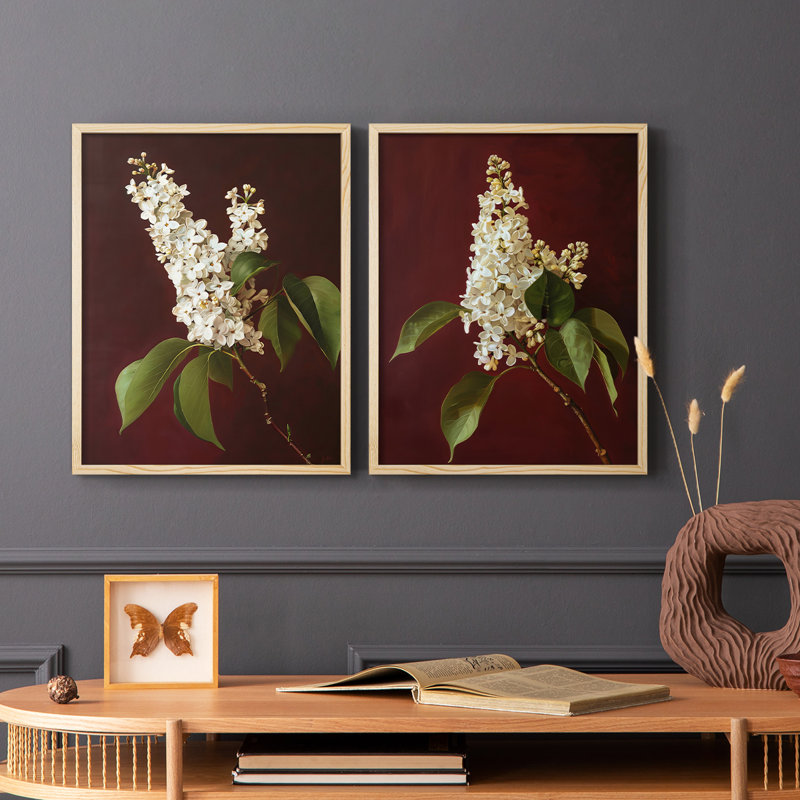 Série FLORAL CXCIX - Reproduction encadrée de qualité supérieure - prête à être accrochée - aucun clou requis - aucun clou requis