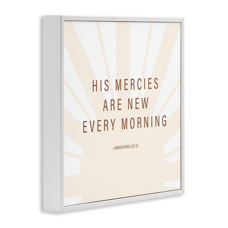 «His Mercies Are New», estampe numérique, conception par SD Graphics Studio, Giclée encadrée blanc bord de mer
