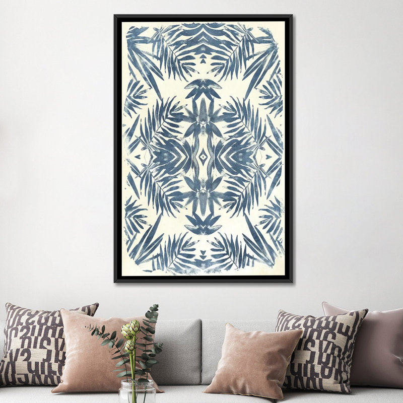«Tropical Kaleidoscope I», impression sur toile, H 60 po x l 40po x P 1,5 po, Toile avec cadre noir, Pas de tapis
