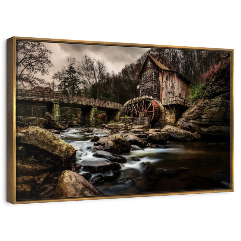 Moulin à charbon au parc Babcock, Cadre flottant doré, 43 po x 29 po