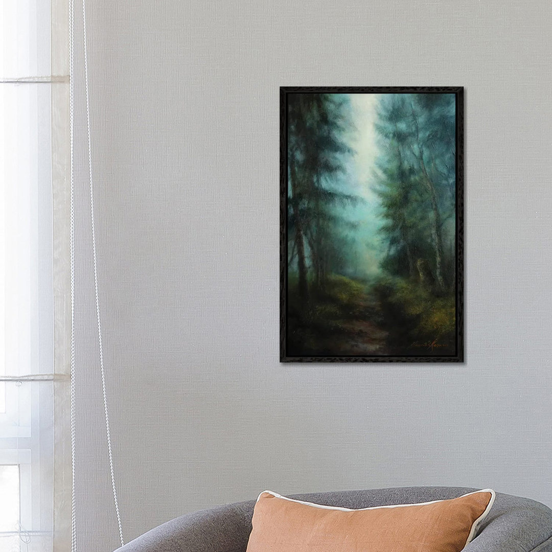 Light Mists Through Trees - Tree Shadow At Grisedale Forest von Hannah Kerwin - Galerie-umwickelte Leinwand Giclée