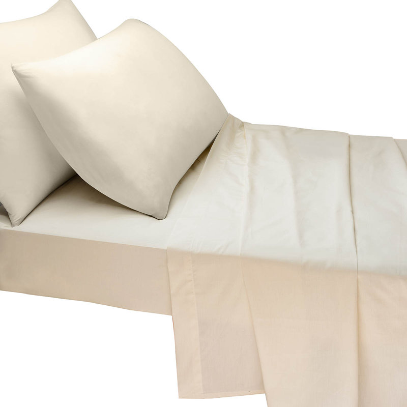 Bechtel Percale Flat Sheet, Double (4'6), Beige