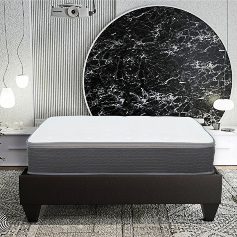 Matelas hybride moelleux dans une boîte, ressorts ensachés et mousse à mémoire de forme infusée de gel, technologie de soulagement de la pression et de refroidissement