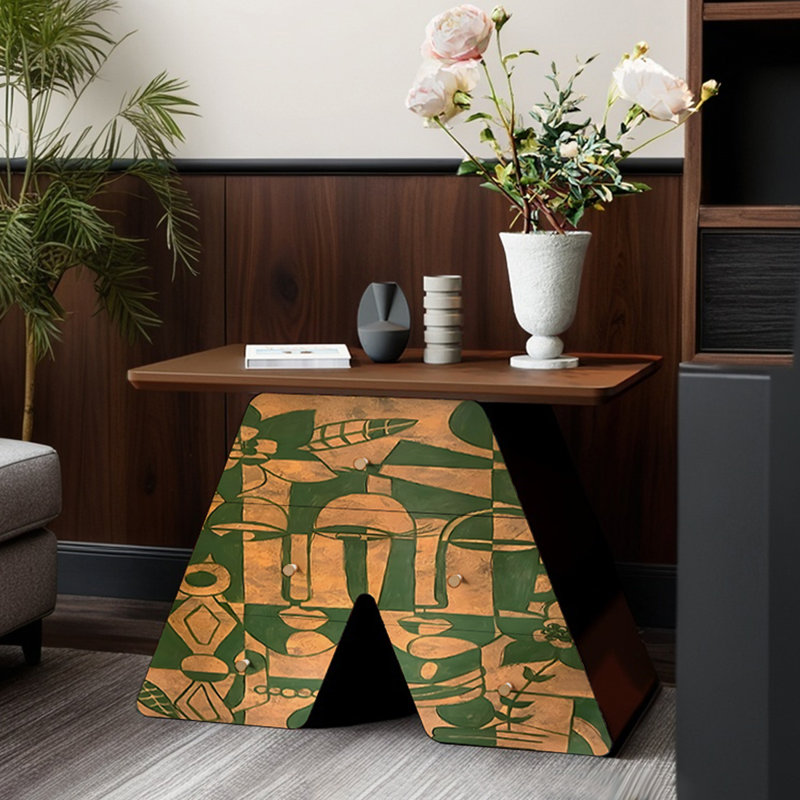 Table de chevet Creative, Brun noisette / noir