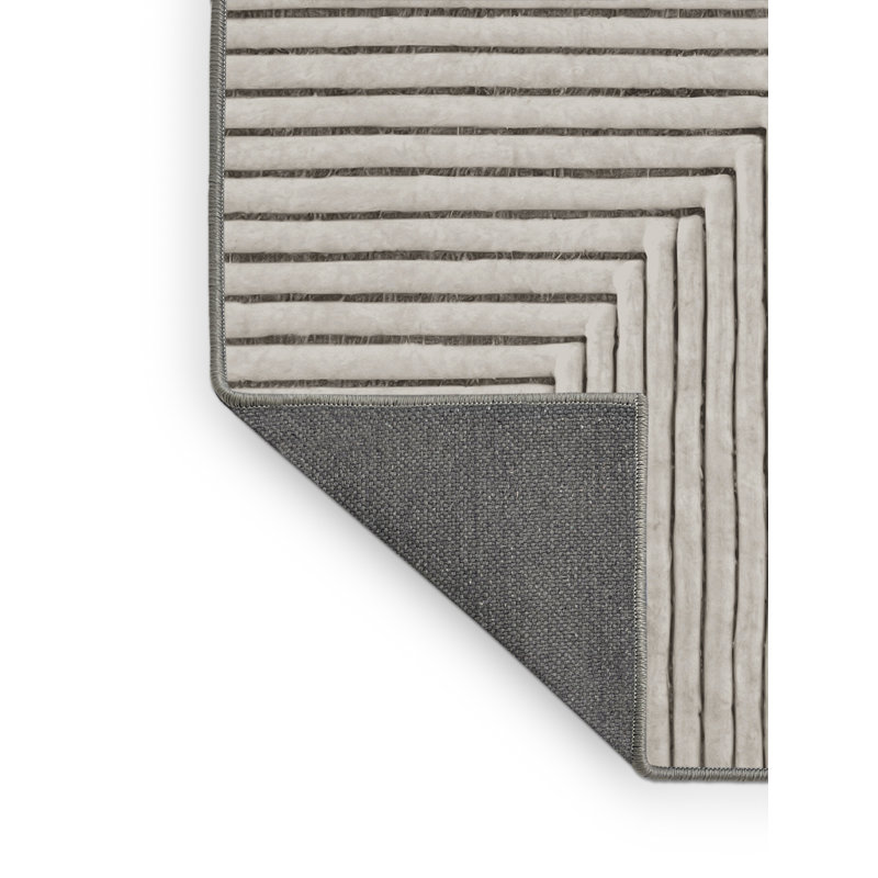 Tapis gris soyeux et moelleux, Carré 5 pi