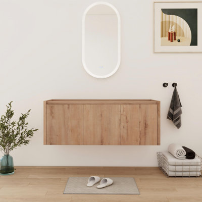 Base de meuble-lavabo flottant simple 48 po avec 3 portes