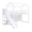 Wood House Loft Bed With Slide