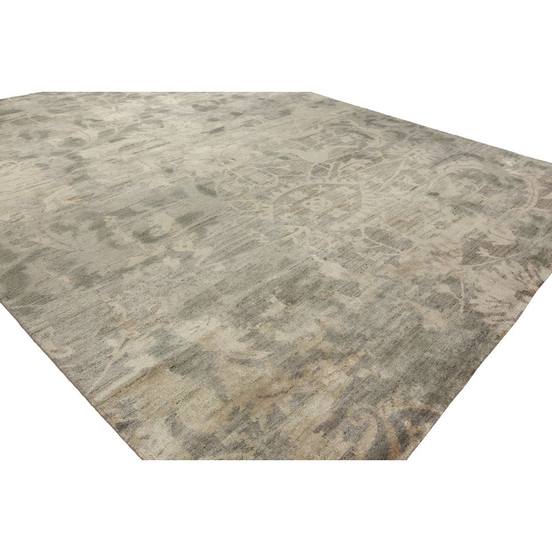 Abstract Area Rug in Gray, Rectangle 4' x 6'