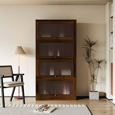 Spacious Bookcase Cabinet For Office And Home Use Low With Modern Design Storage