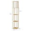 Floor Lamp with 3 Layers Wooden Shelves, Modern 160cm Standing Light Reading Lamp for Living Room-1322887277-1322887279