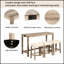 Ensemble de table de bar 4 pièces avec prise de courant, tabourets rembourrés pour la vie moderne et les salles à manger, parfait pour les petits espaces