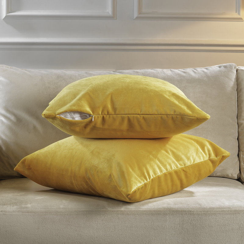 Housses de coussin rectangulaires en velours mat, 62 - jaune
