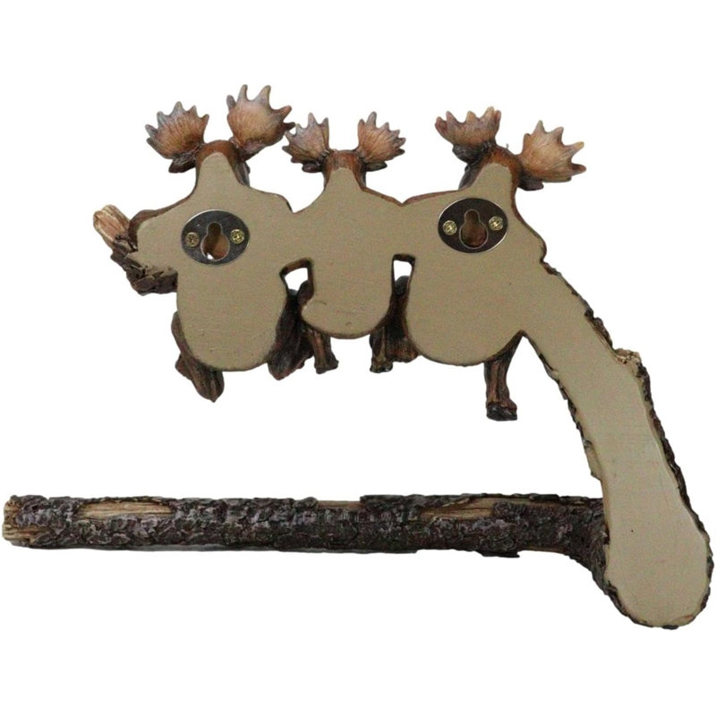 Rustic Western Elk Moose Hanging On Tree Branch Wall Hand Towel Holder Bar