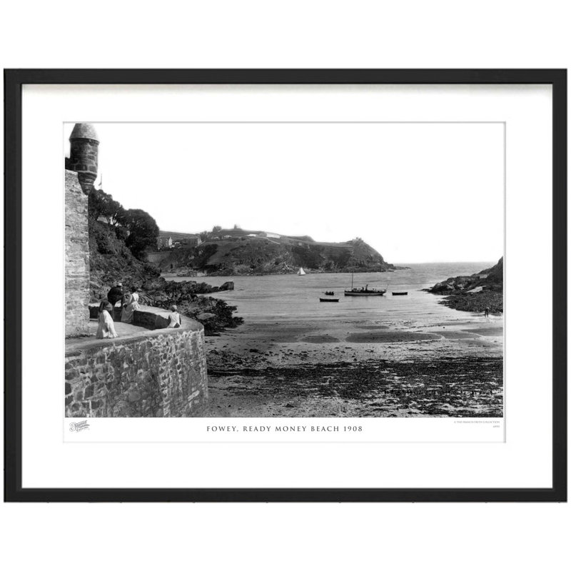 Fowey, Ready Money Beach 1908 - Single Picture Frame Print, 28cm H x 36cm W x 2.3cm D