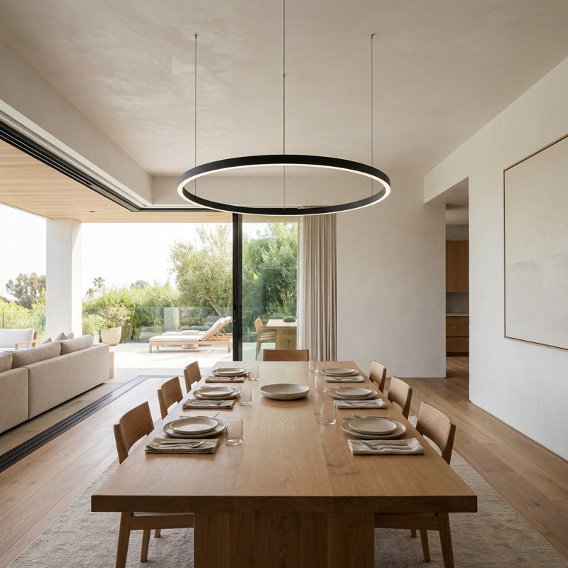 Circular 2 - Light Chandelier, Black, 3000K, Black