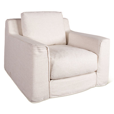Oliver Armchair in White Linen Slipcover