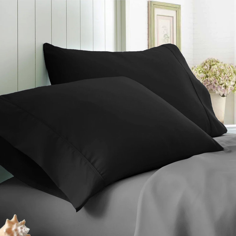 Microfiber Pillowcase 2-Pack Ultra Soft Bedding, Black