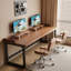 Bureau rectangulaire en bois massif brun clair-118614548-118614552