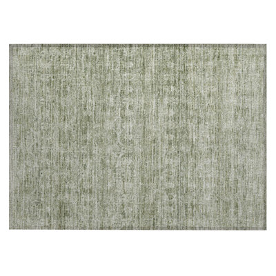 Machine Washable Indoor/Outdoor Xhevrie Sage Rug