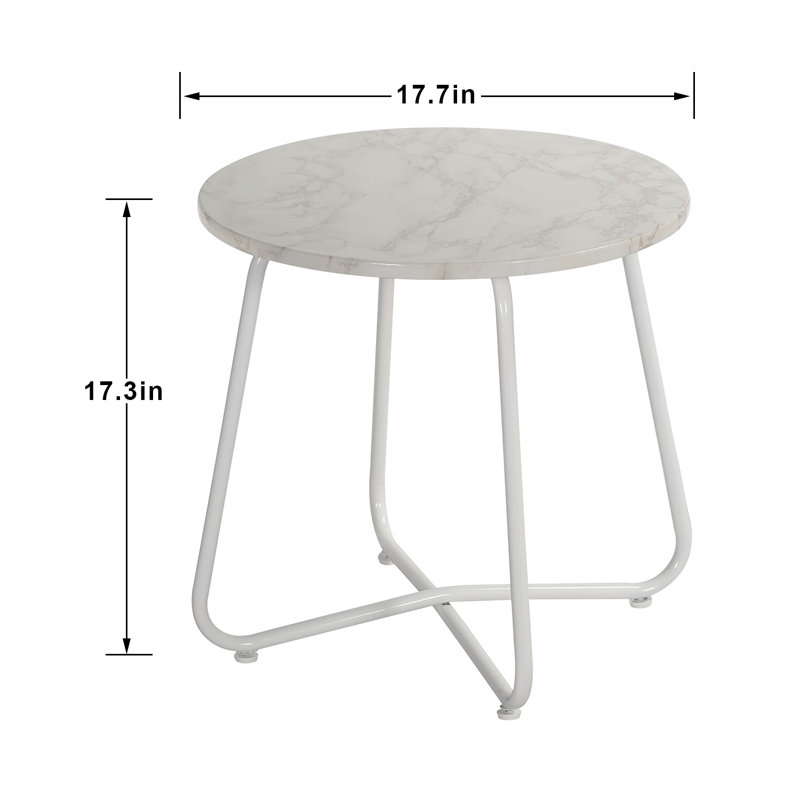 Jasenski End Table Set, White Top/White Base