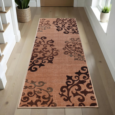 Ezra Classic Medallion Floral Scroll Pattern 100% Nylon Indoor Area Rug