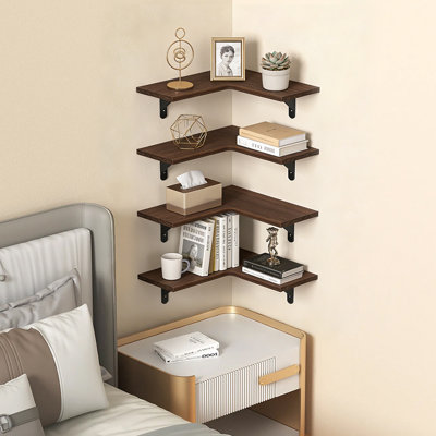 4 Piece Wood Bracket Shelf