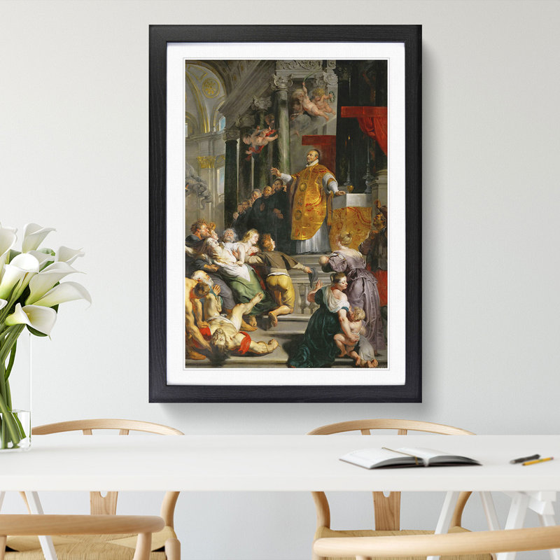 Miracles by Peter Paul Rubens - Picture Frame Painting, 48cm H x 36cm W x 2cm D, Black Framed