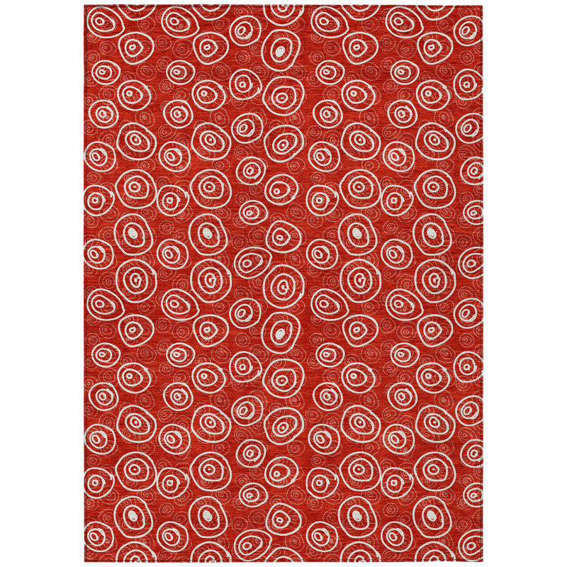 Washable Geometric Indoor / Outdoor Rug, Rectangle 10' x 14'