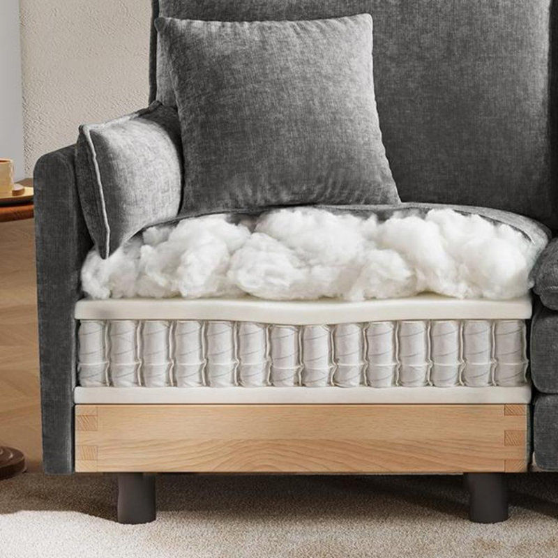 Canapé d'angle Arale Comfy Cloud avec pouf, Gris