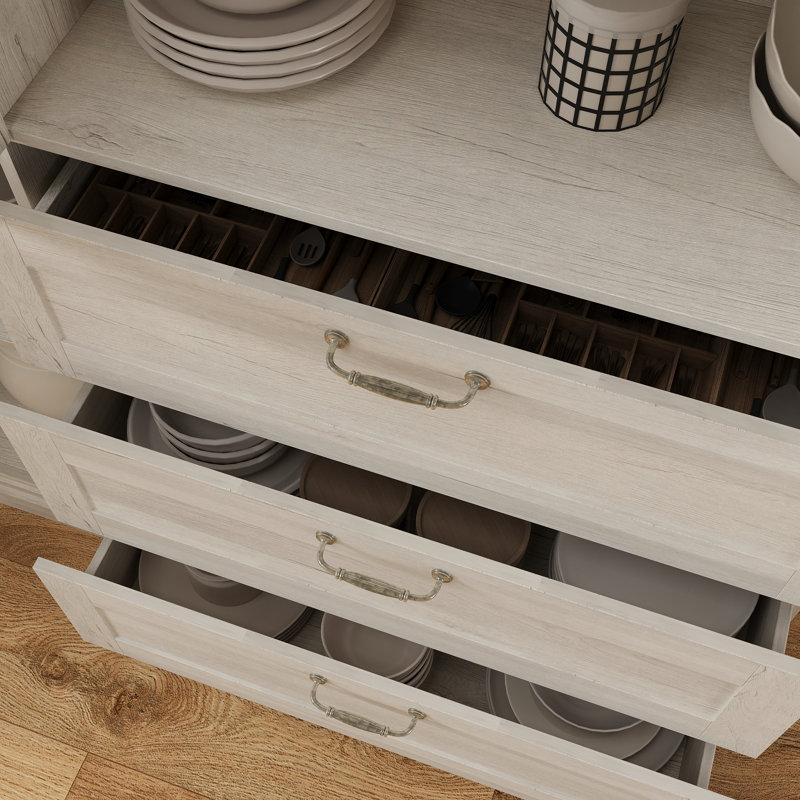 Vaisselier 79 tiroirs H 79,9 "avec portes en verre